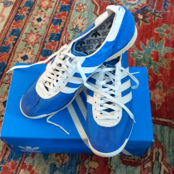 bright blue adidas shoes